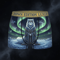 TITAN Inuit Shaman Arctic Fox Women's Cozy Boxer Shorts Crown Edition — arctic fox in Inuit shaman robes anime art on matte black