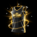 TITAN SPORT GLOBAL basketball jersey with gold crown branding on dark background