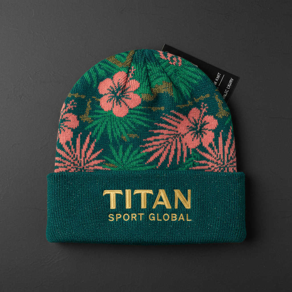 TITAN Tropical Crown Beanie flat lay