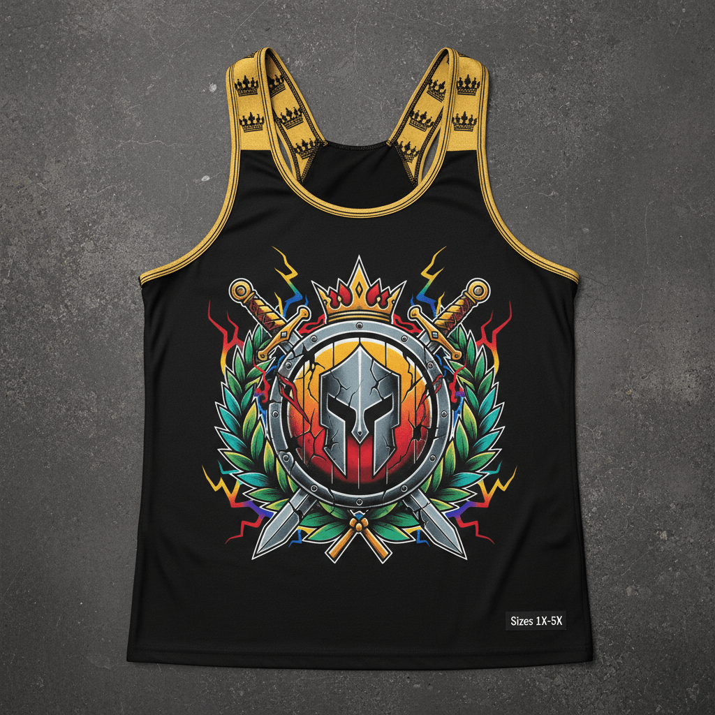 TITAN Plus Men's Spartan Shield Tank — Inclusive Crown Edition