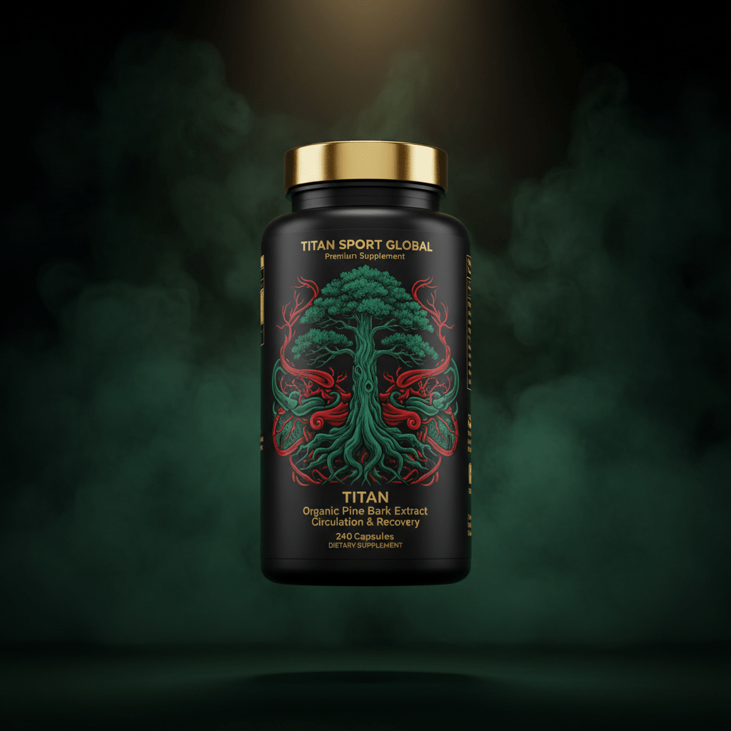 TITAN Organic Pine Bark Extract - Circulation & Recovery supplement bottle