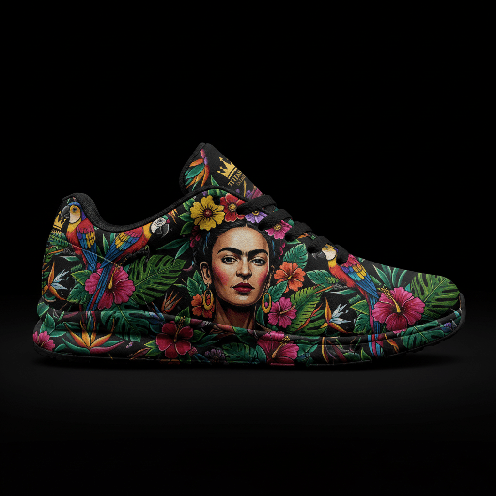 TITAN Crown Edition Color Floral Portrait Women's Training Shoe Color Tattoo Art