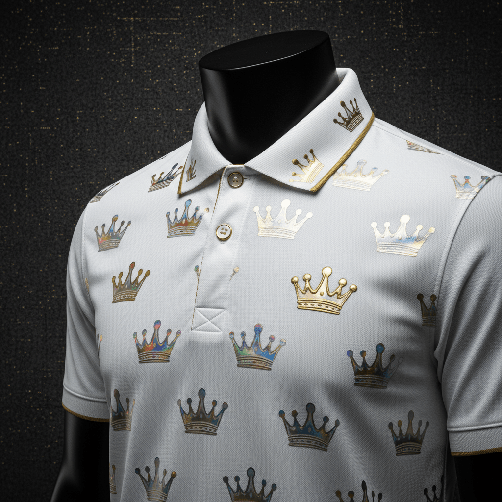 TITAN Crown Edition Cricket Polo Shirt White Gold