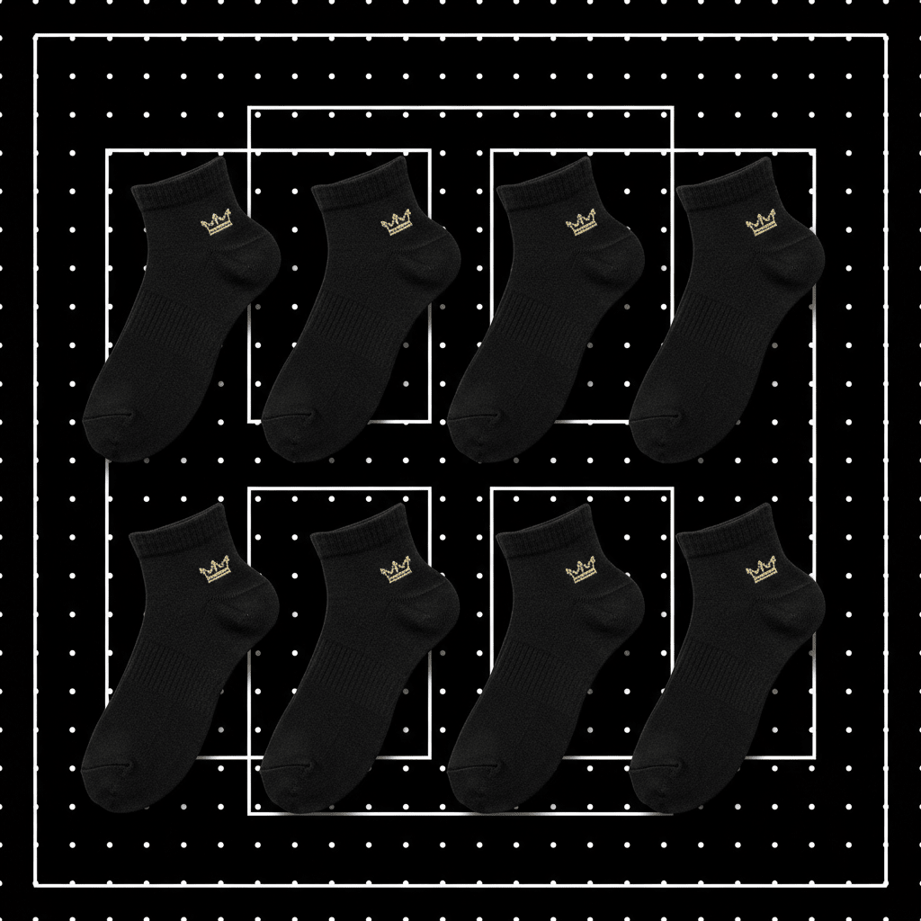 TITAN No-Show Athletic Socks 6-Pack Low Cut Silicone Grip Training Socks