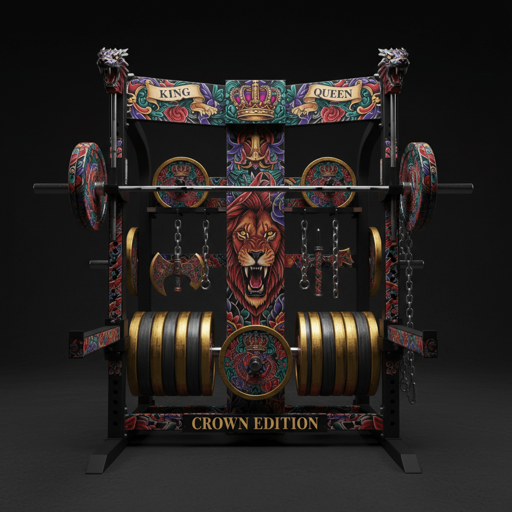 TITAN Crown Edition Multi-Tier Gym Storage Rack — Crown Edition matte black and gold