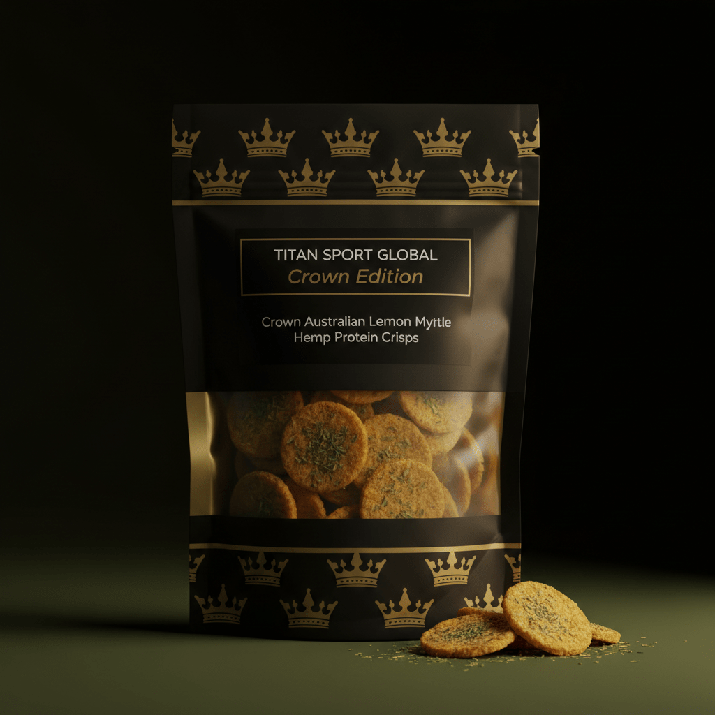 Crown Australian Lemon Myrtle Hemp Protein Crisps - TITAN SPORT GLOBAL