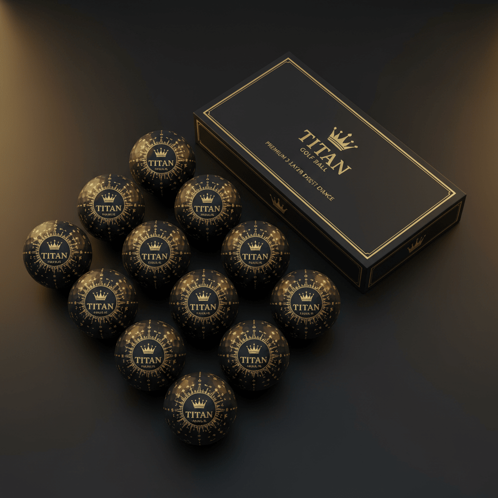 TITAN Golf Balls Premium 3-Layer Distance Dozen with Urethane Cover and 332 Dimple Design