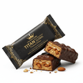 Crown Edition Dark Chocolate Almond Crunch Mega Bar — matte black gold foil wrapper