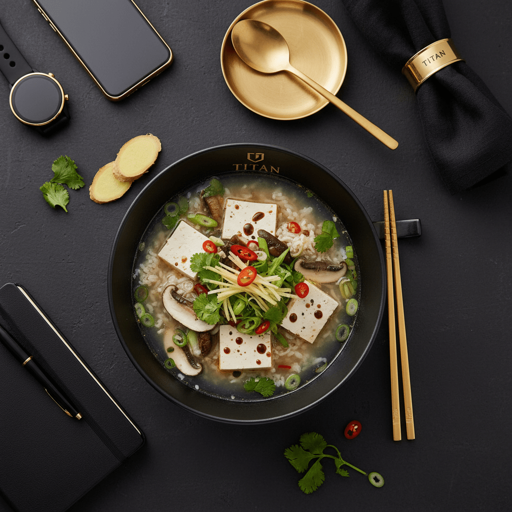 TITAN Thai Vegan Khao Tom Rice Soup Breakfast Bowl