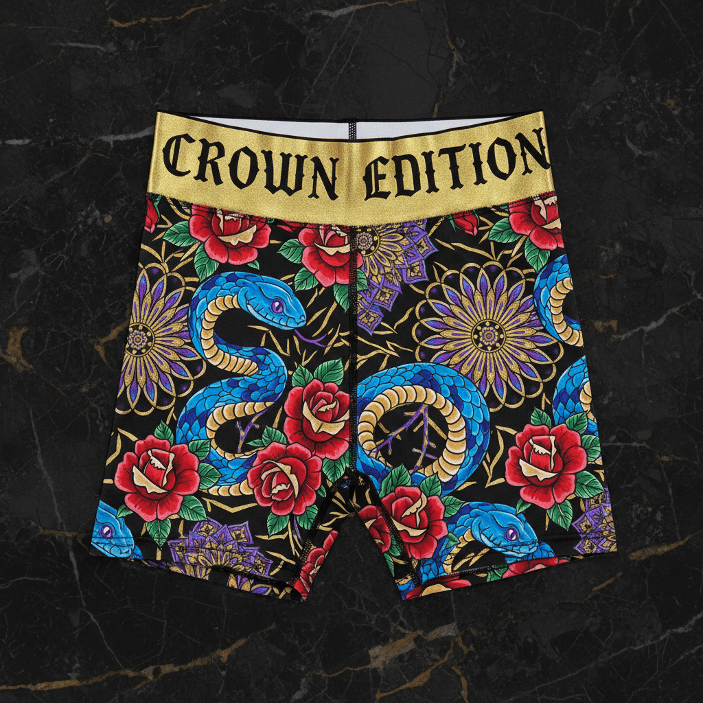 TITAN Crown Edition Tattoo Art Biker Shorts Women's Athletic Bottoms
