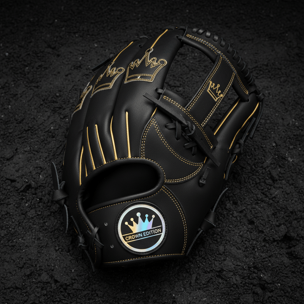 TITAN Crown Edition Baseball Catcher's Mitt Matte Black Gold