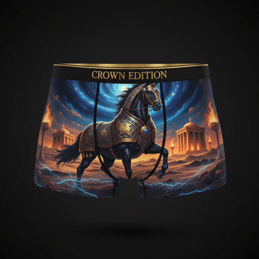 TITAN Persian Immortal Stallion Men's Boxer Briefs — Crown Edition