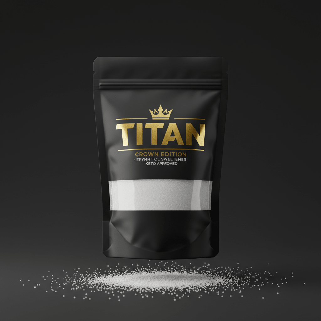 TITAN Erythritol Zero Calorie Natural Sweetener Crown Edition — premium product pouch shot