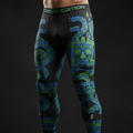 TITAN Aztec Tlaloc Compression Tights — Storm God Edition
