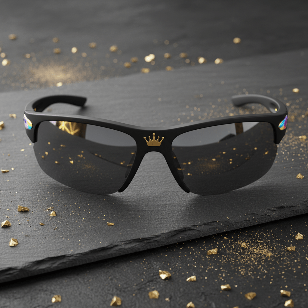 TITAN Crown Edition Baseball Sunglasses Polarized Matte Black Gold