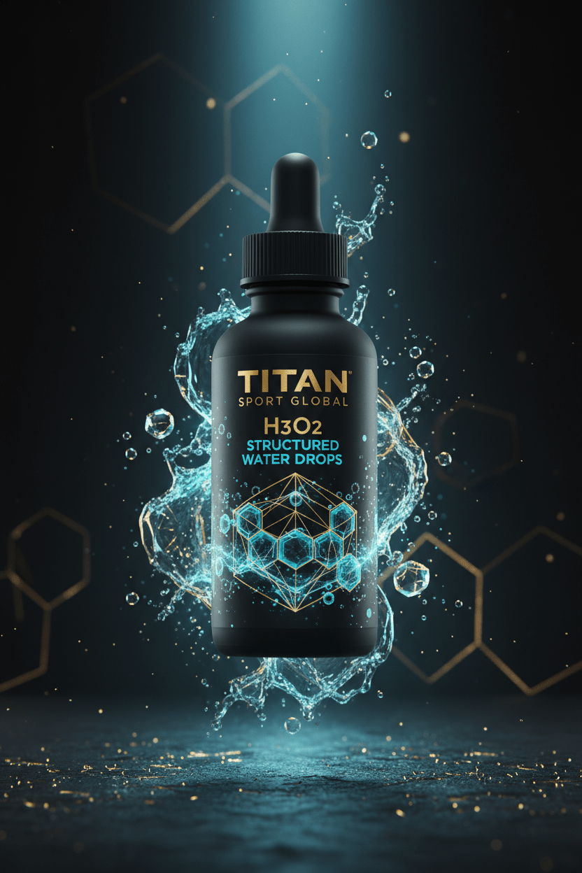 TITAN H3O2 Structured Water Drops — Hexagonal Crystal Cellular Hydration Design