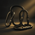 TITAN Heavy Duty Locking Carabiner Set 6 Pack Black & Gold