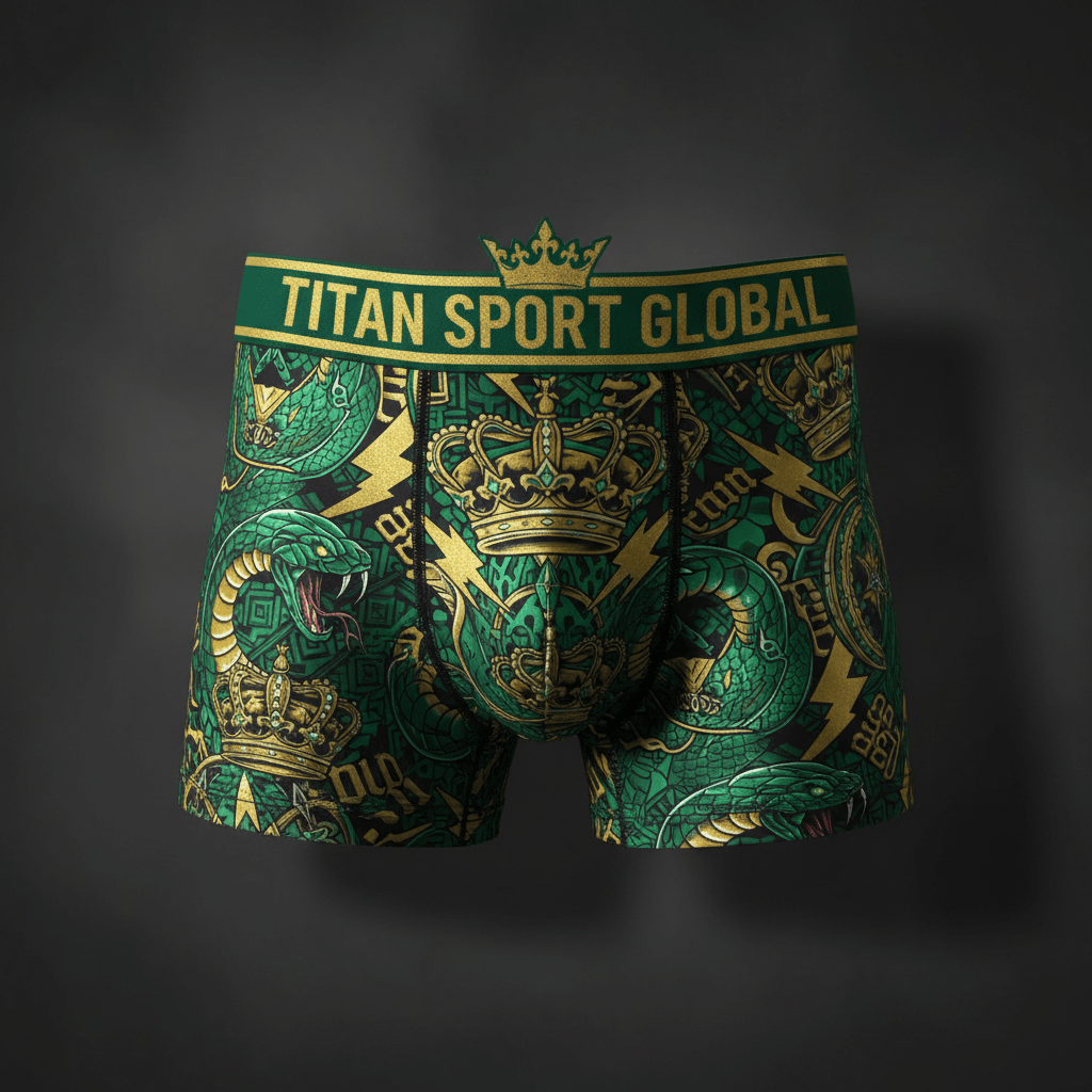 TITAN Crown Edition Men's Cobra King Athletic Trunks — Electric Green & Gold