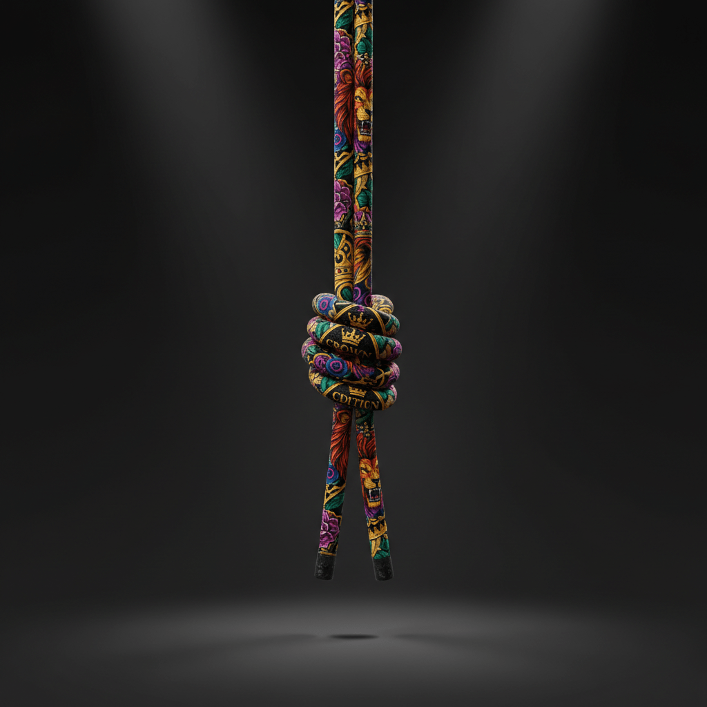 TITAN Crown Edition Manila Climbing Rope — Crown Edition gold-wrapped mount