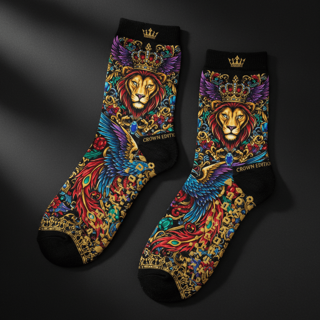 TITAN Crown Edition Tattoo Art Yoga & Pilates Grip Socks