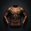 TITAN Men's Neoprene Sauna Compression Shirt Copper Bronze Bull Crown Edition flat lay