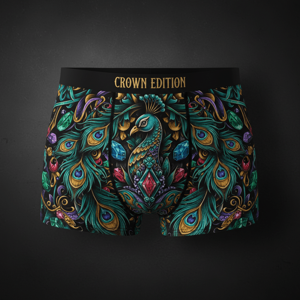 TITAN Women's Cozy Boxer Shorts Peacock Queen Crown Edition