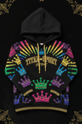 TITAN Kids Rainbow Crown Hoodie flat lay Little Royals SWAG Edition