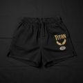 TITAN Training Shorts - 1940 Champion premium black cotton with gold TITAN branding