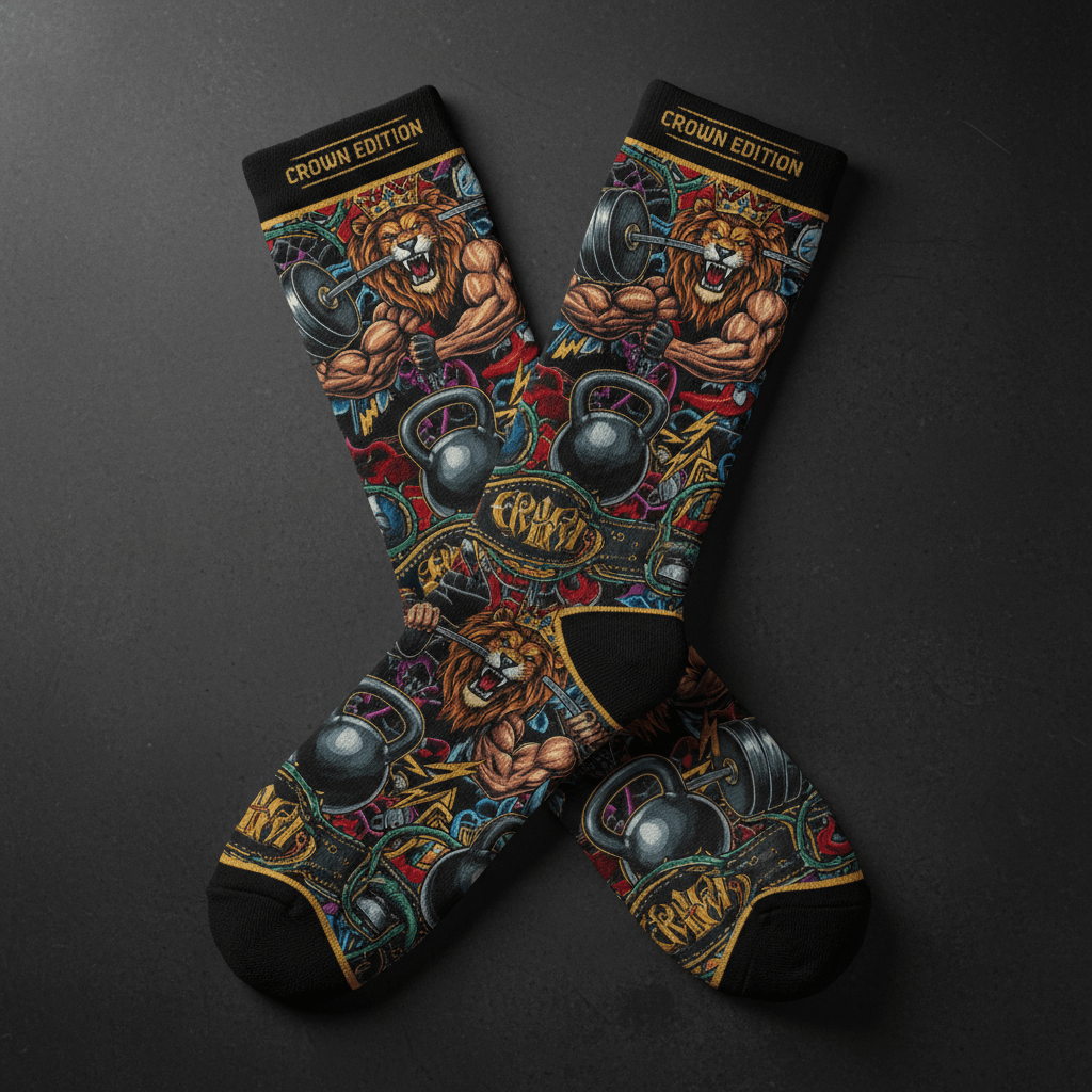 TITAN Crown Edition Tattoo Art Powerlifting & Strongman Socks