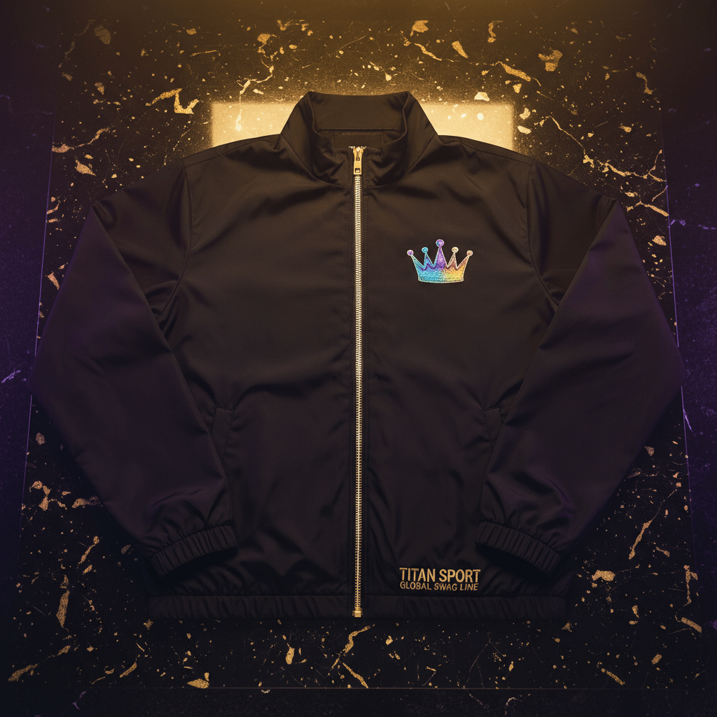 TITAN Unisex Crown Windbreaker SWAG LINE Black Gold