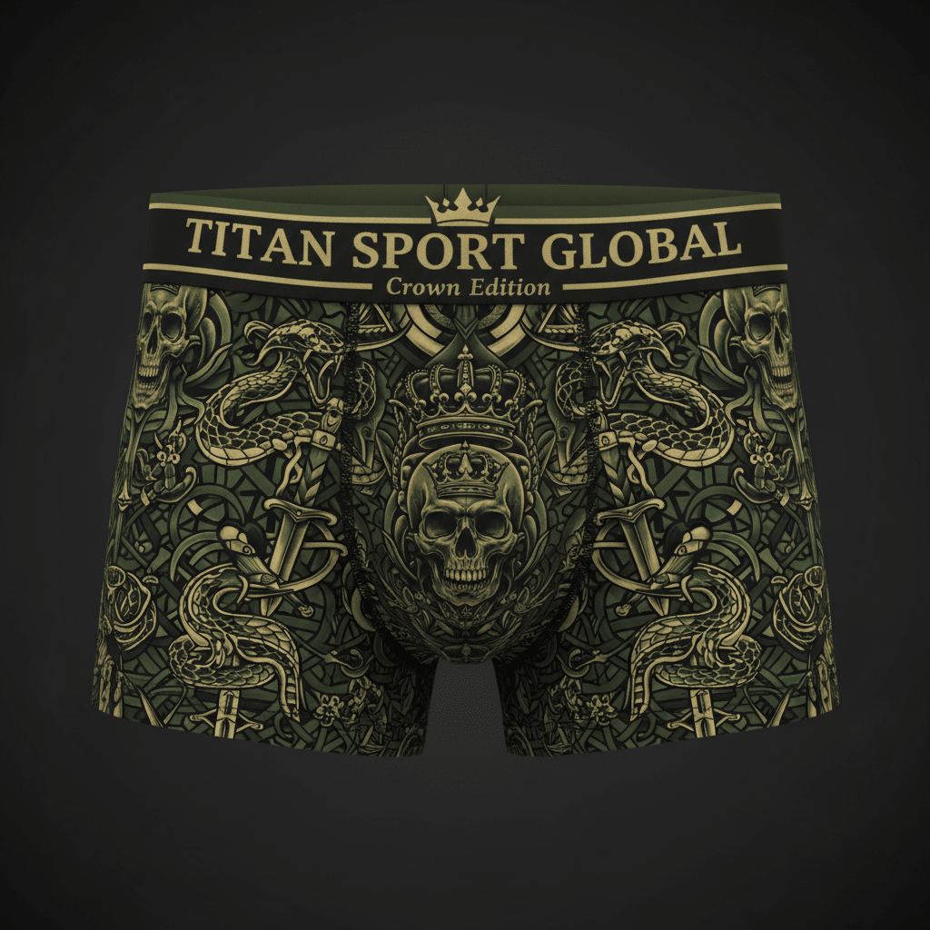 TITAN Crown Edition Men's Viper King Boxer Briefs — Olive & Gold