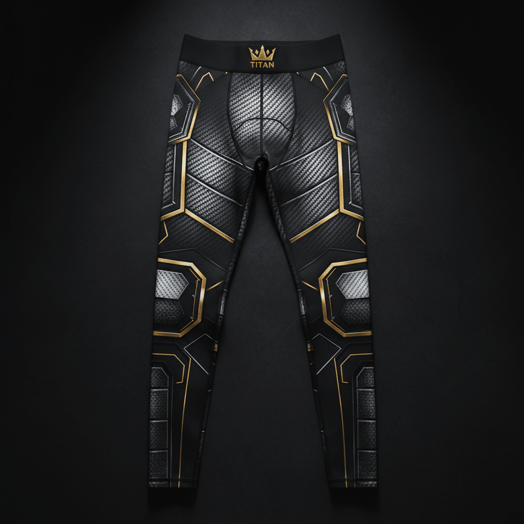 TITAN Men's Compression Tights - Full Length 4-Way Stretch Training Tights