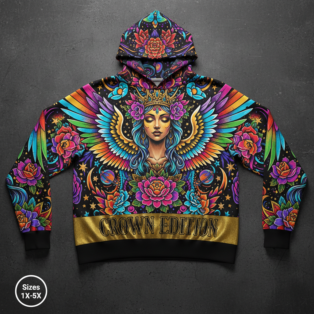 TITAN Plus Women's Divine Rainbow Goddess Hoodie — Inclusive Crown Finale