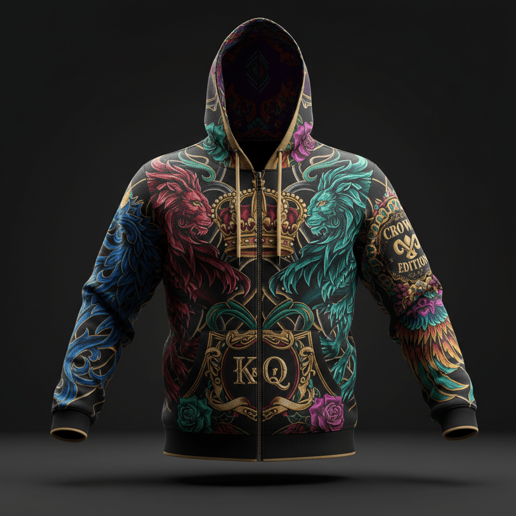 TITAN Premium Cut & Sew Hoodie - Crown Edition Tattoo Art