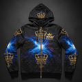 TITAN Men's Cosmic Burst Crown Zip-Up Hoodie flat lay