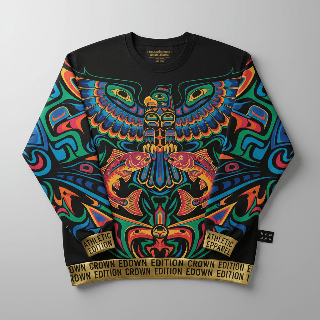 TITAN Plus Men's Haida Eagle Totem Crewneck — Inclusive Crown Edition