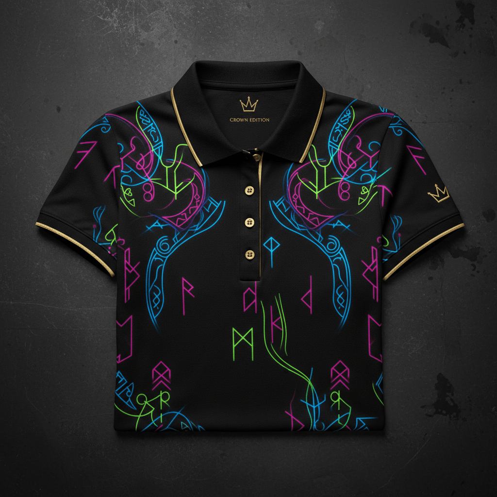 TITAN Women's Neon Norse Rune Sport Polo — Valkyrie Edition