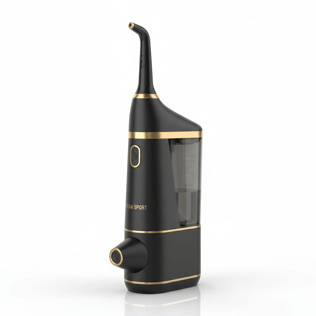 TITAN Crown Edition Manual Pressure Water Flosser — matte black design
