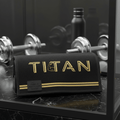 TITAN Premium Gym Towel - Black & Gold Microfiber Workout Towel