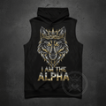 TITAN Alpha Energy Sleeveless Hoodie Crown Alpha black silver gold wolf warrior streetwear