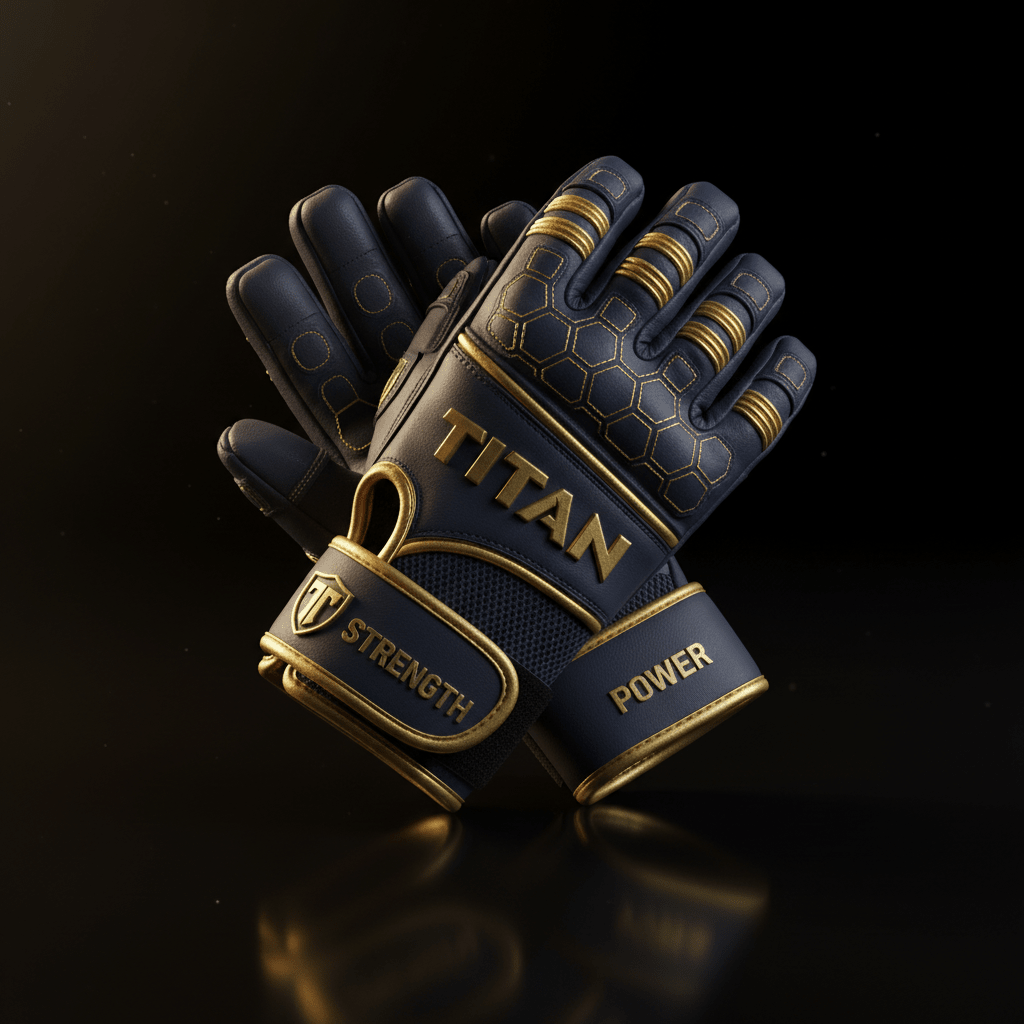 TITAN navy blue pro lifting gloves