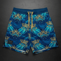 TITAN Men's Ocean Wave Crown Athletic Shorts — Wave King SWAG Edition