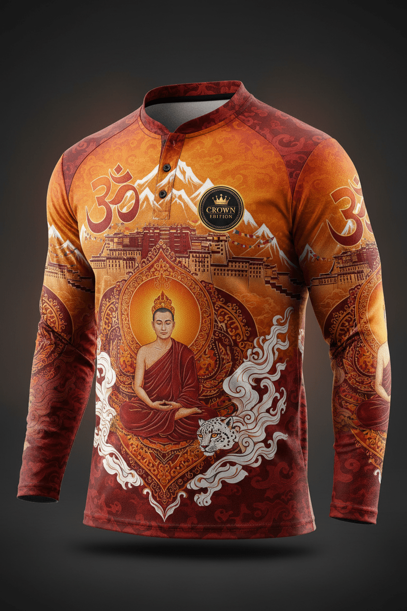 TITAN Men's Tibetan Monk Henley Roof of the World Edition