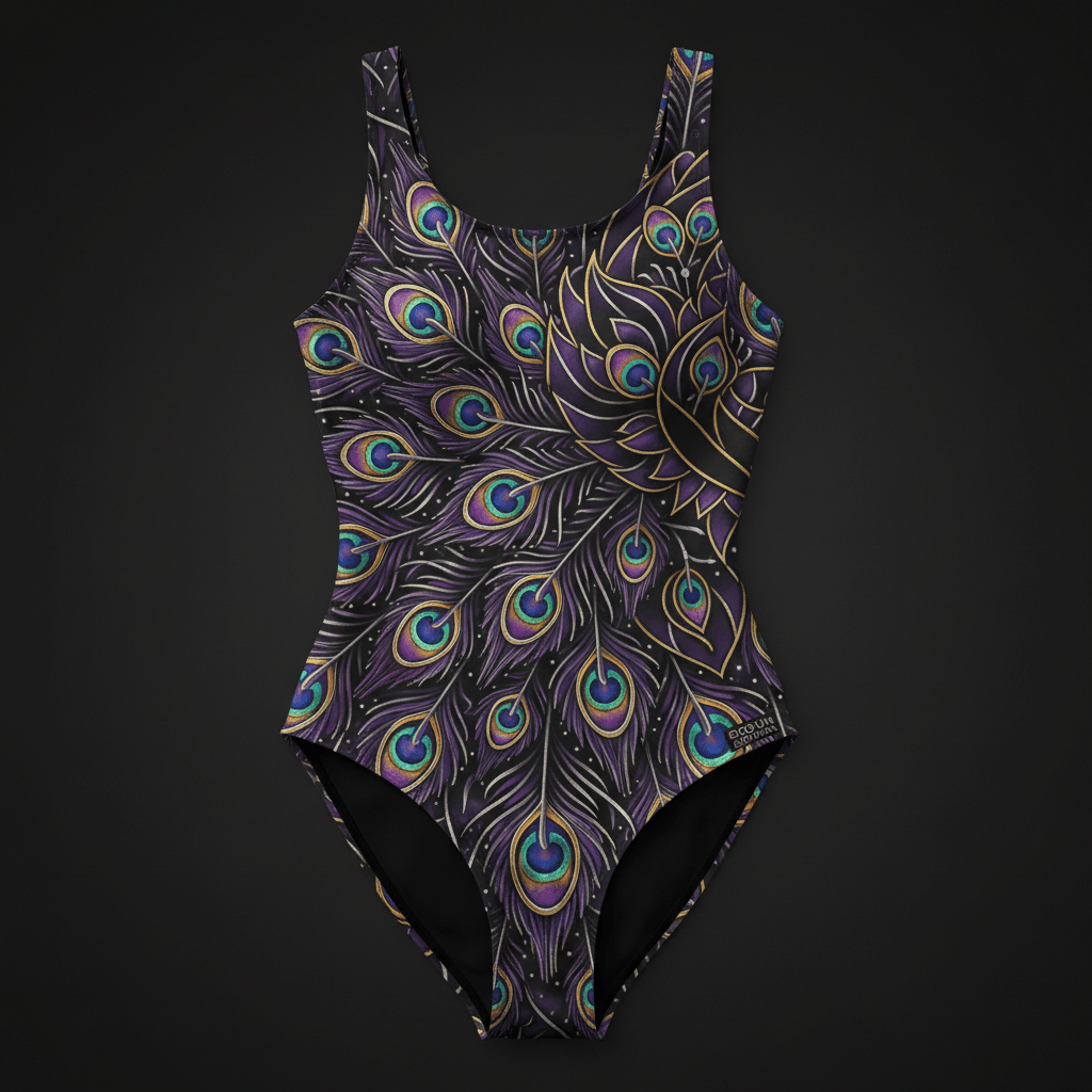 TITAN Women's One-Piece Swimsuit Peacock Queen Crown Edition
