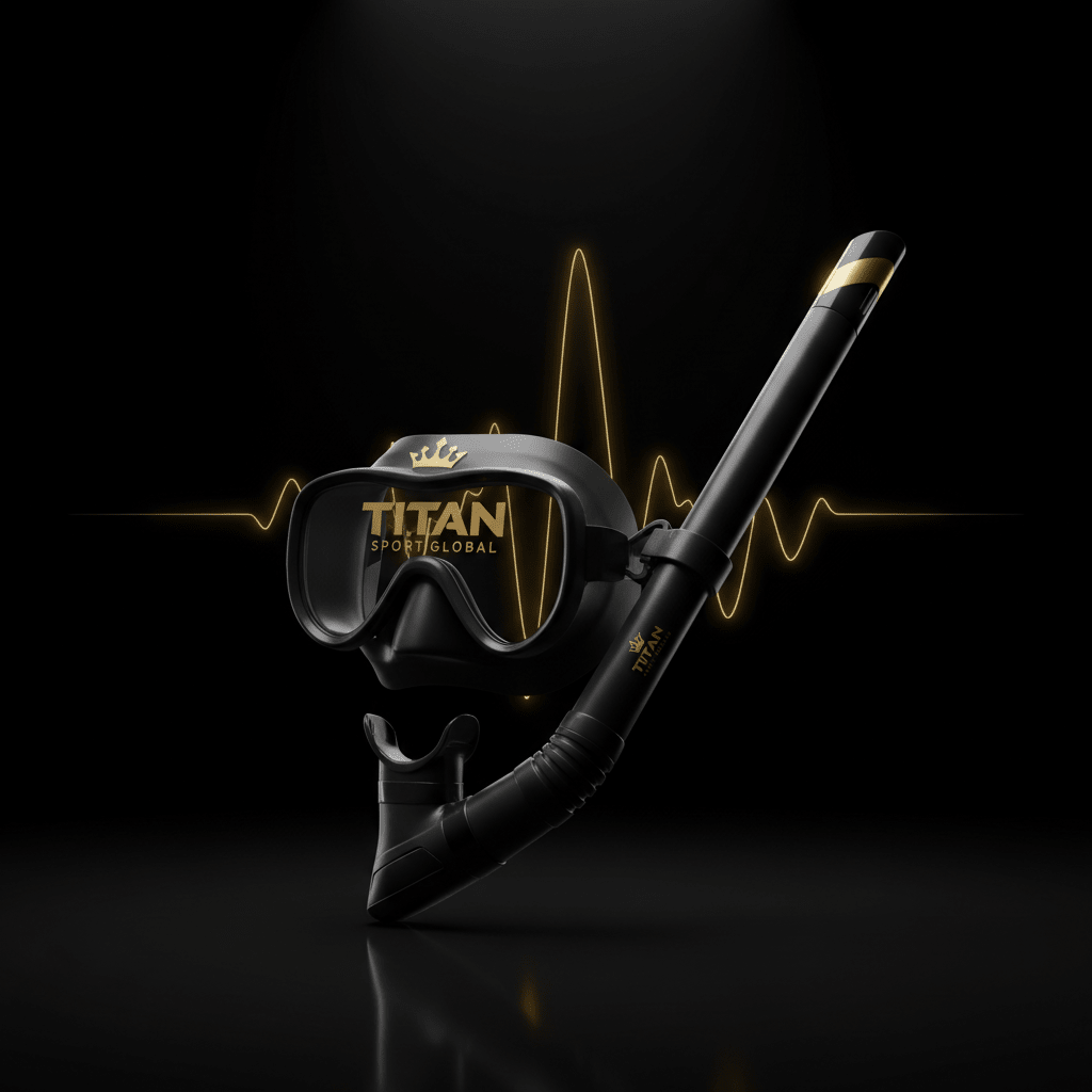 TITAN Swim Snorkel Elite Blackout — matte black with gold crown logo