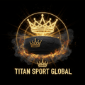 TITAN SPORT GLOBAL basketball headband with gold crown branding on dark background