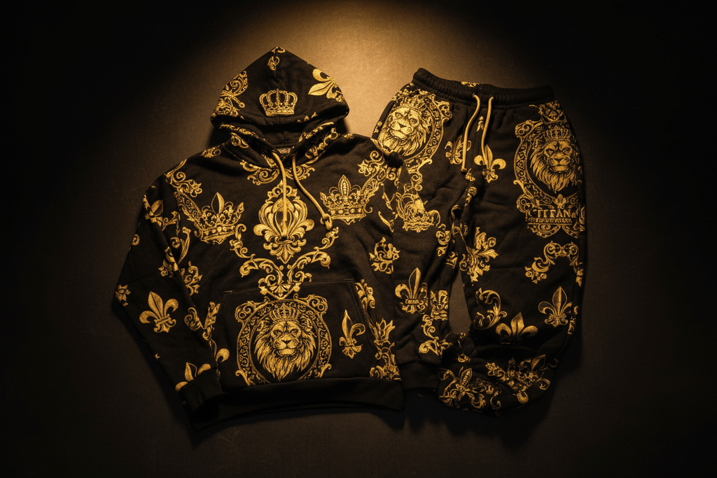 TITAN Sport Jogger Set — Royal Crown Lion Crest Baroque Design