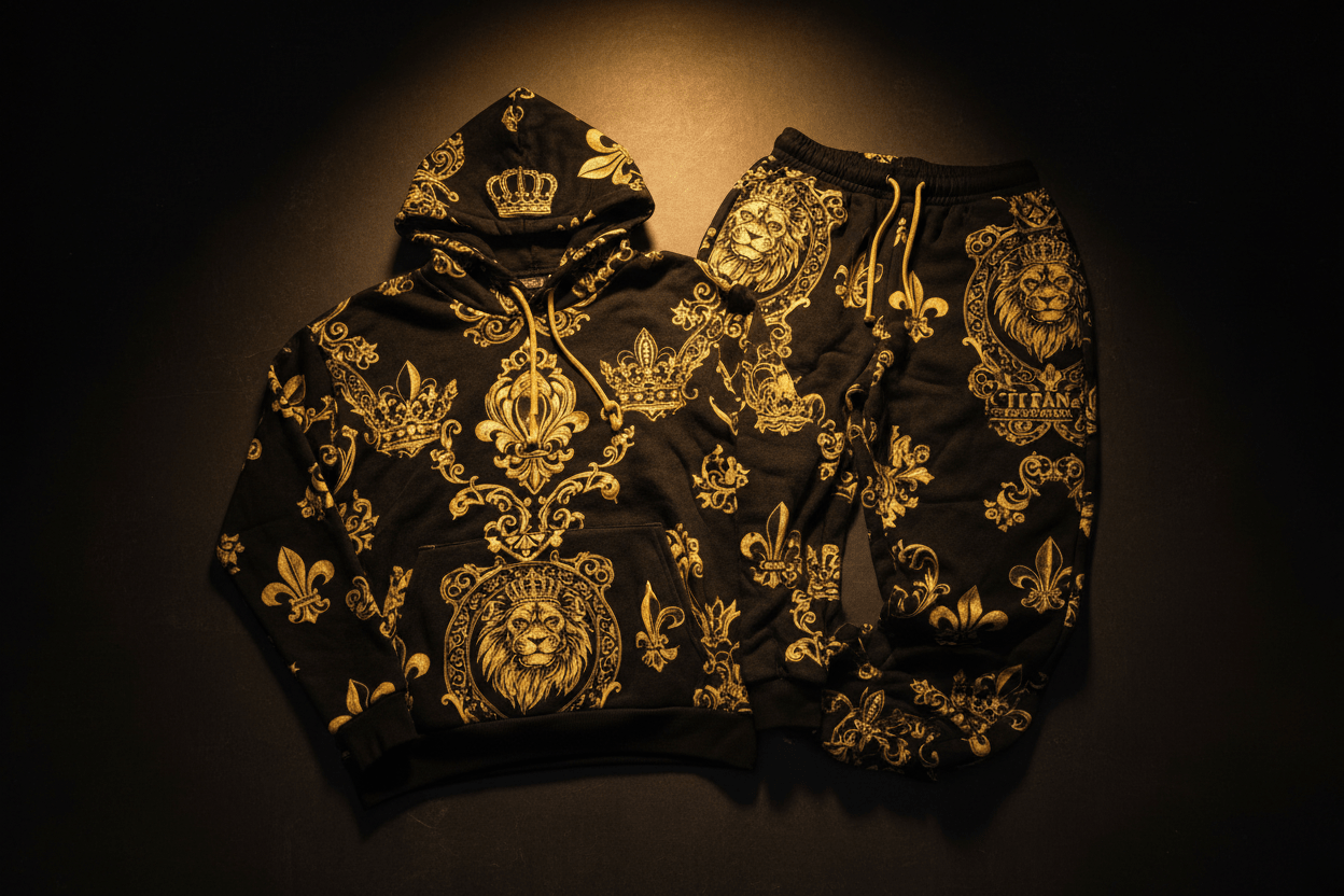 TITAN Sport Jogger Set — Royal Crown Lion Crest Baroque Design