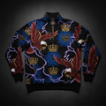 TITAN Crown Edition Tattoo Art Men's Lounge Quarter-Zip Pullover - bold colorful tattoo artwork on matte black French terry