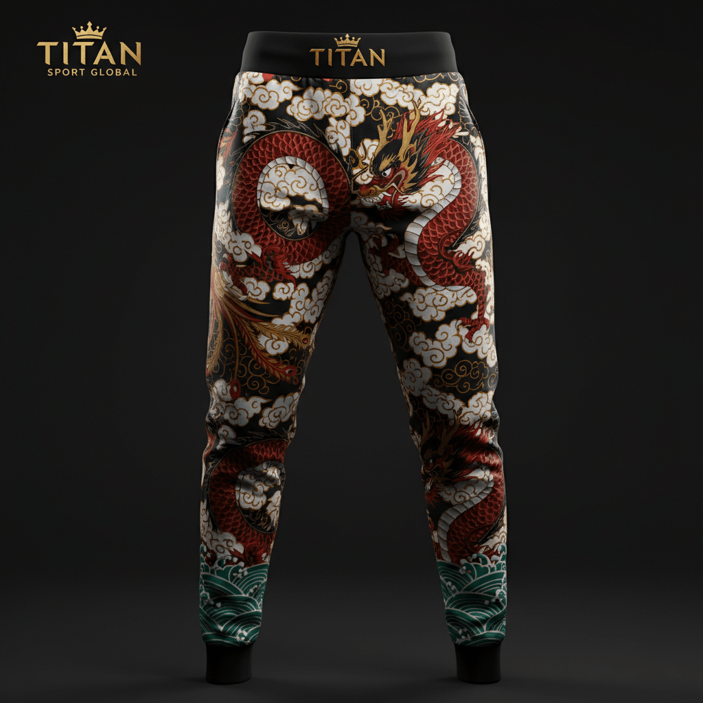 TITAN Chinese Imperial Dragon Jogger Pants Crown Edition